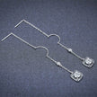 Light Luxury Long Copper Plated Zircon Dangle Earrings