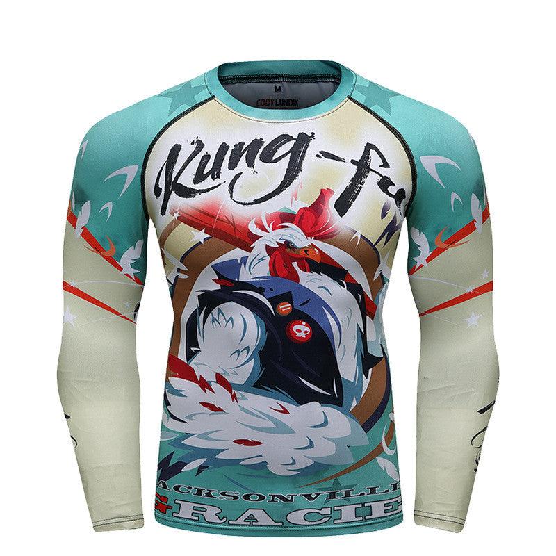 Men's MMA Compression Rash Guard – Long Sleeve BJJ Grappling Training Shirt