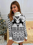 Winter Wool Mini Jumper dress Christmas Turtleneck Sweater Dress