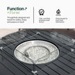 Propane FirePit Table: 50,000 BTU Aluminum Slat Top with Lid, Stainless Steel Burner, Windguard, 8KG Glass Beads, 300D PVC Cover, CSA-Listed