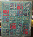 Store Sample- Lap Quilt- Teal, Pink, Navy Mix