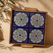 Plateau de présentation de nourriture palestinien, carré, 30x30x3 cm
