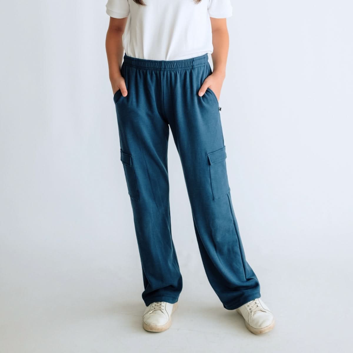 Youth Bamboo Fleece Cargo Pants | Sage