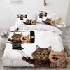 White Cute Cat Bedding Set Girl Ladies Bedroom Comfort Duvet Cover