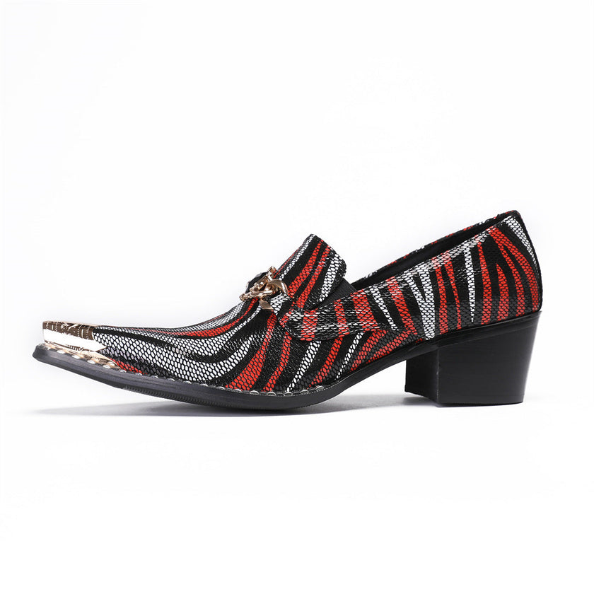 Men's Height Increasing Cowhide Leather Dress Shoes | Retro Business Style
