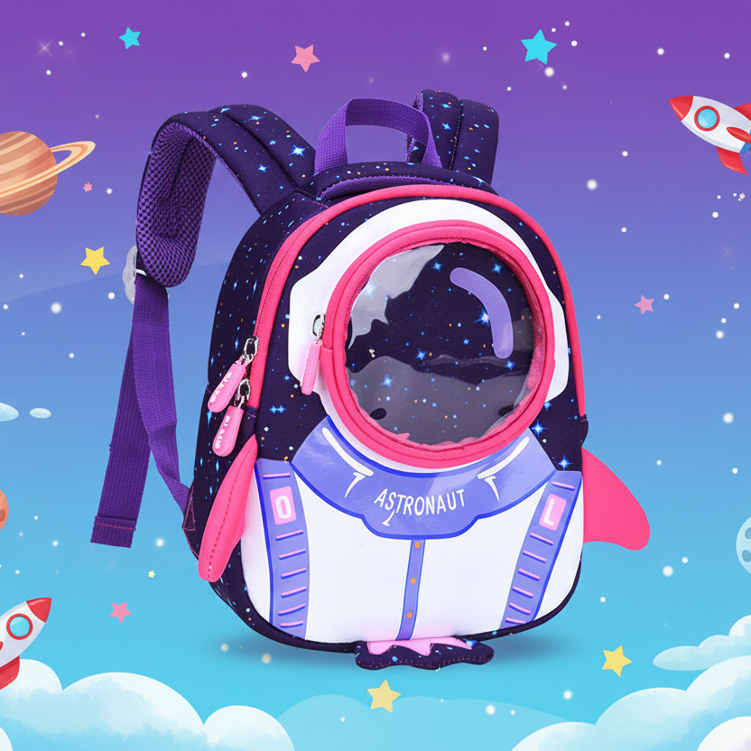 Kids Astronaut Backpack – Cute Cartoon Canvas School Bag | Toddler & Preschool | Canada & USA