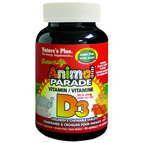 Natures Plus - Animal Parade SFree Vit D3, Blk Chy (90ch)