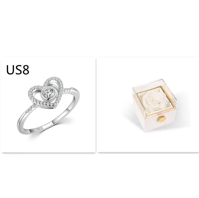 Fashion Acrylic Rotating  Valentine  Rose Jewelry gift  Box