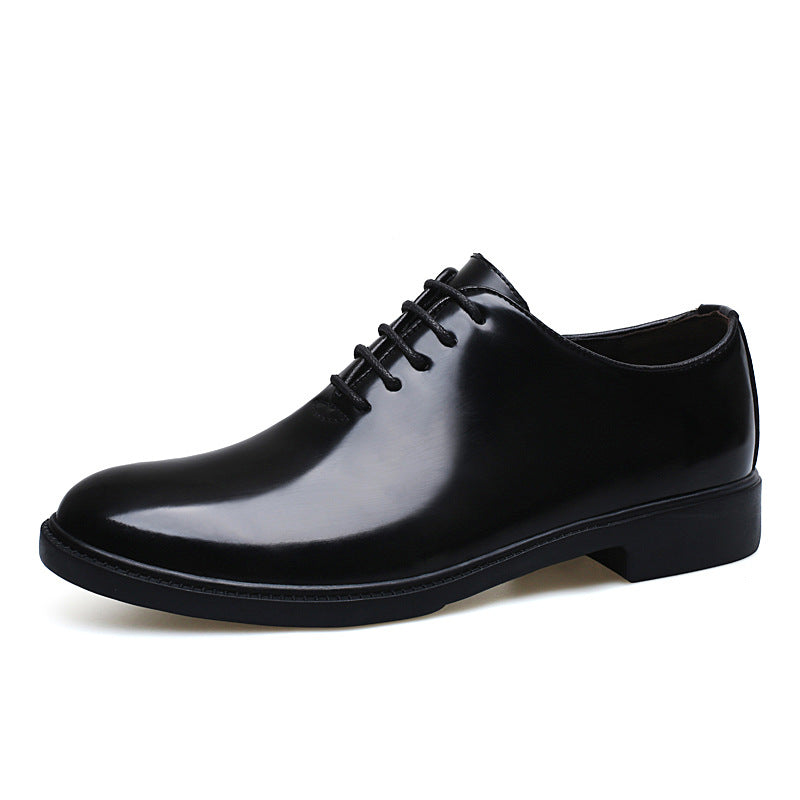 Men's Business Formal Leather Shoes – Cowhide Round Toe, Sizes 36–49