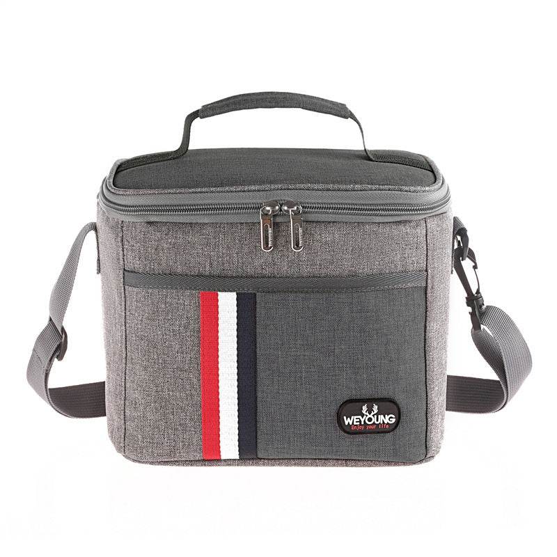 Striped Insulated Lunch Bag – Korean-Style Cloth Tote