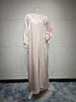 Muslim Bright Silk Satin Batwing Sleeve Robe