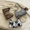 Fashionable Leather Small Leopard Print square underarm bag