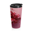 Petal Kiss Stainless Steel Travel Mug | Lip Art, Floral Design