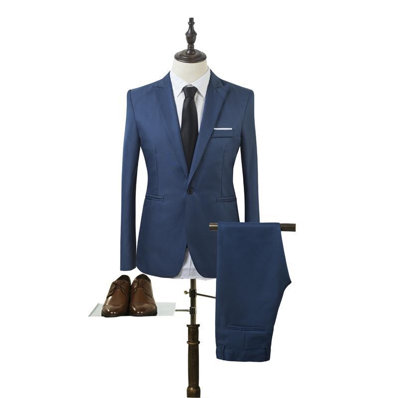 Men's Solid Color Leisure Suit Two-Piece Set – Jacket & Pants (M–5XL, 8 Colors)