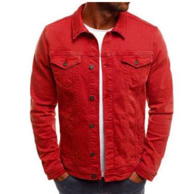 Solid color denim jacket shirt Jeans