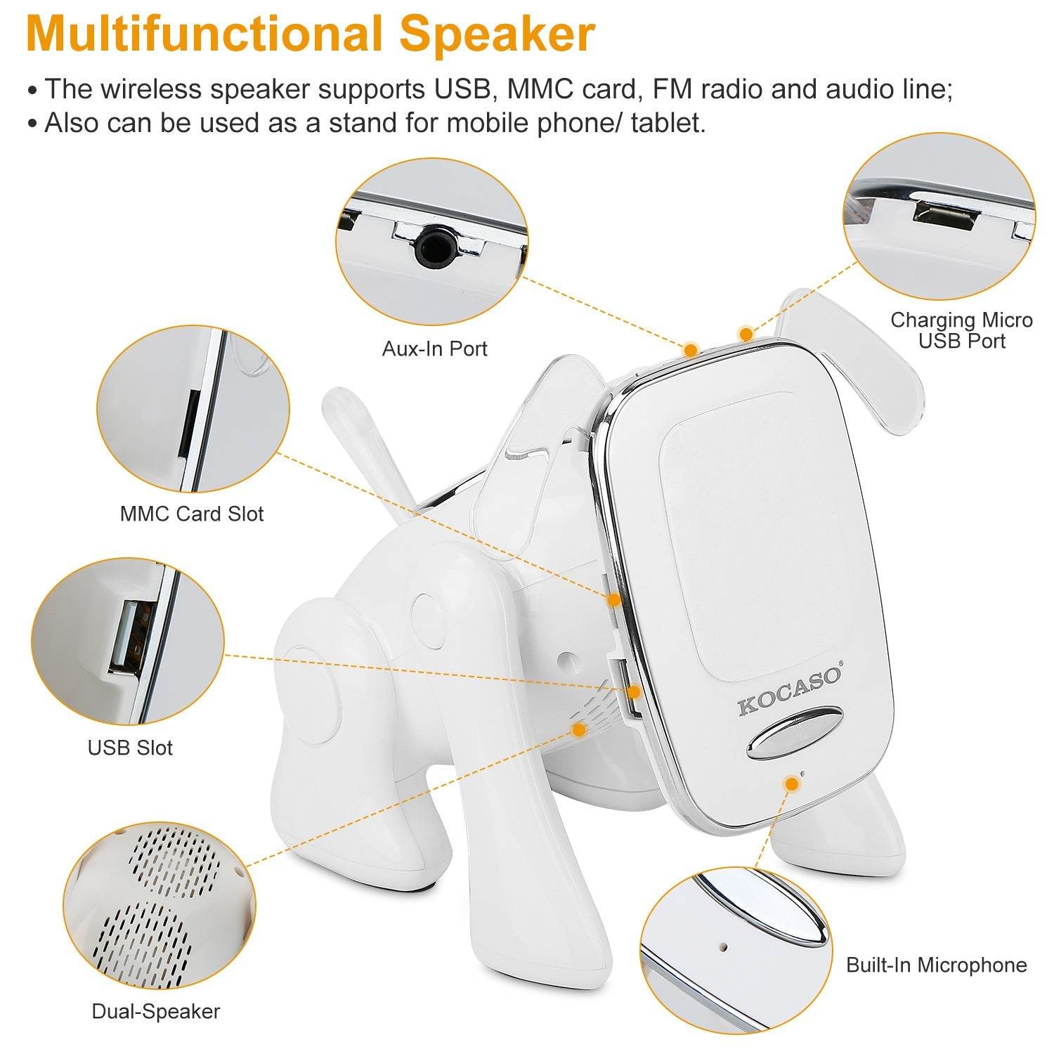 Puppy Dog Wireless Speaker Portable Mini Stereo Music Player