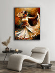 Art mural - Danse orange - Beaux-arts - Vernis doré - Impression sur toile