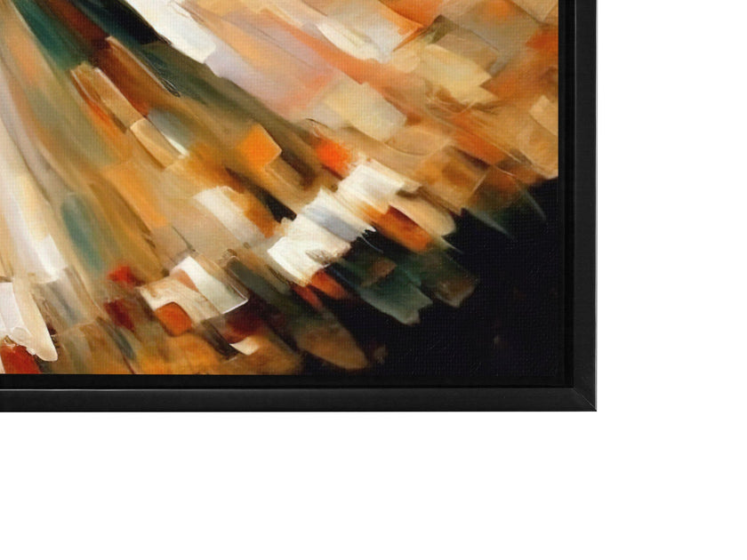 Art mural - Danse orange - Beaux-arts - Vernis doré - Impression sur toile