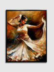 Art mural - Danse orange - Beaux-arts - Vernis doré - Impression sur toile