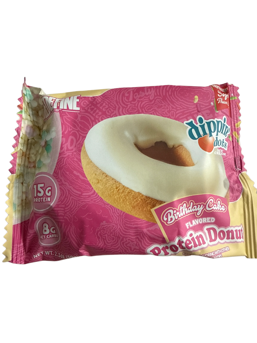 Dippin Dots 15 Gram Birthday Cake Protein Donut 75G - U.S Edition
