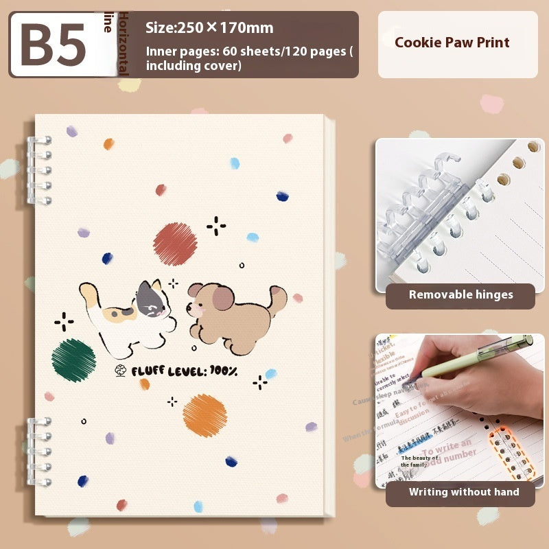 A5 Cute Loose-Leaf Notebook – Detachable Coil, Kawaii Cover Designs