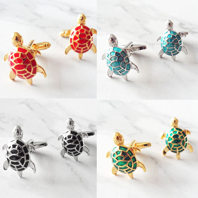 Men's Enamel Turtle Cufflinks – Copper Electroplated Animal Cufflinks | Canada & USA