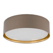 BILBAO Gold Fabric Flush Mount Ceiling Light for Bedroom, Hallway & Living Room