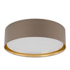 BILBAO Gold Fabric Flush Mount Ceiling Light for Bedroom, Hallway & Living Room