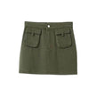 Workwear Denim Skirt Women's A- Line High Waist Mini Cargo Skirt