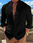 Men's Cotton Linen Casual Loose Long Sleeve Shirt