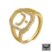 Fashion Micro Inlaid Zircon Arab Letters Ring for women