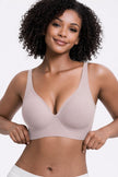 Women's Deep V Wireless Seamless Push-Up Bralette for Everyday and T-Shirt Wear