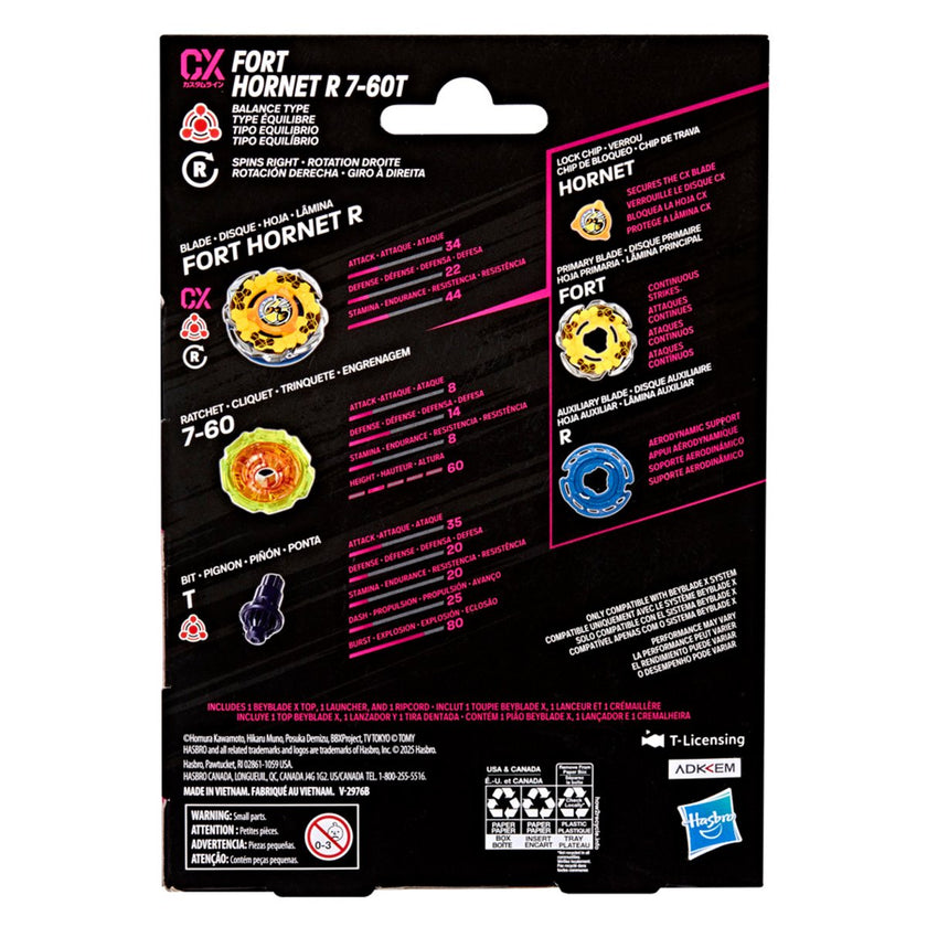 (Hasbro) Beyblade X - Fort Hornet R 7-60T CX Starter Pack