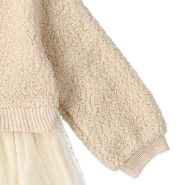 西松屋 ドットチュールボア長袖ワンピース 正規品