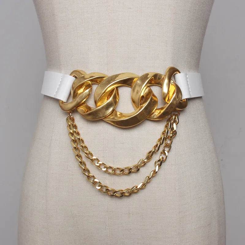 Street shot fashion metal chain link Waist Belt women