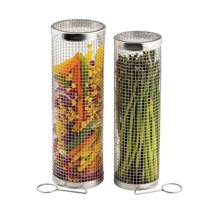 TableCraft Rolling Grilling Baskets, Set of 2