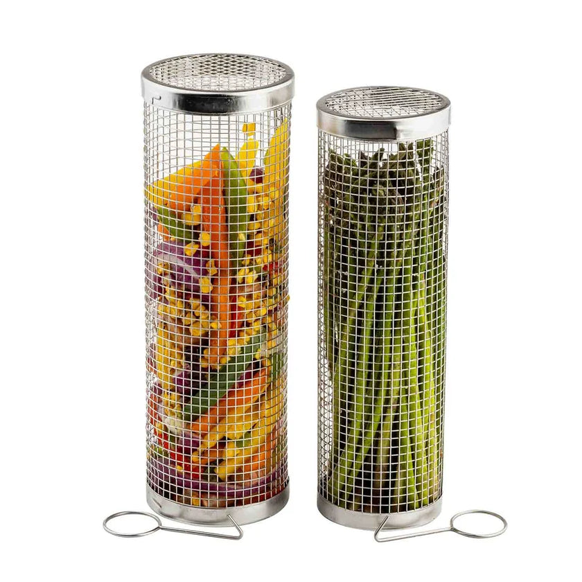TableCraft Rolling Grilling Baskets, Set of 2