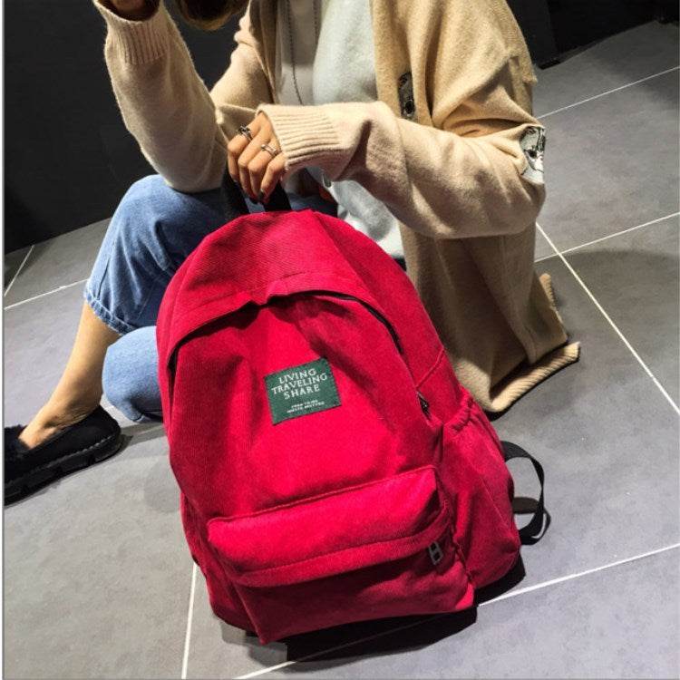 Mini School Bag Corduroy Small Canvas Backpack
