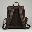 MET Two Adjustable Strap Leather Backpack. Premium Rucksack with Tech Sleeve