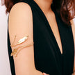 Geometric Metal Arm Bracelet – Gold & Silver Electroplated Bangle for Women