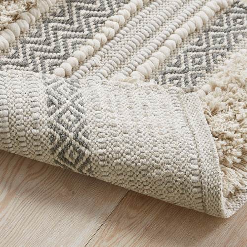 Woven Texture Stripe Bath Rug Grey 20x32