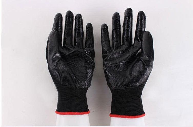Nitrile Impregnated Work Gloves – Oil-Resistant Anti-Slip 13-Needle Nylon Gloves for Precision & Logistics