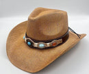 Summer Outdoor Ethnic Style Felt and Straw Cowboy Hat