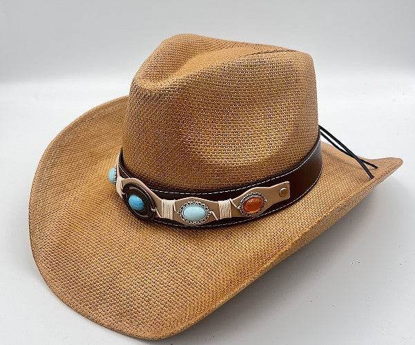 Summer Outdoor Ethnic Style Felt and Straw Cowboy Hat