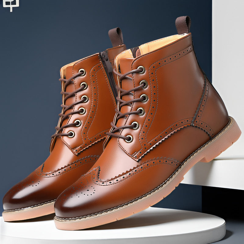 Men's British Martin Boots – High-Top Business Casual Leather Shoes