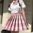Student Jk Plaid Skirt Preppy Style Mini Pleated  Kilt Skirt