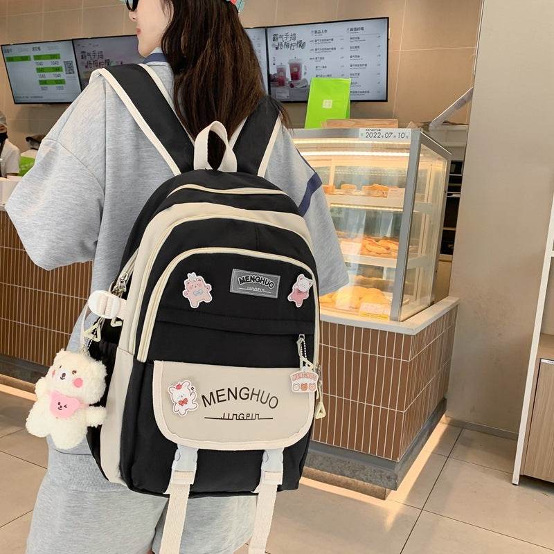 2pcs Large Capacity School College Girls Backpack Shoulder Bag