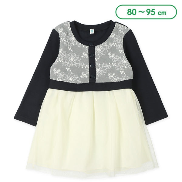 西松屋 ELFINDOLL 花刺繍チュールドッキングフォーマルワンピース正規品