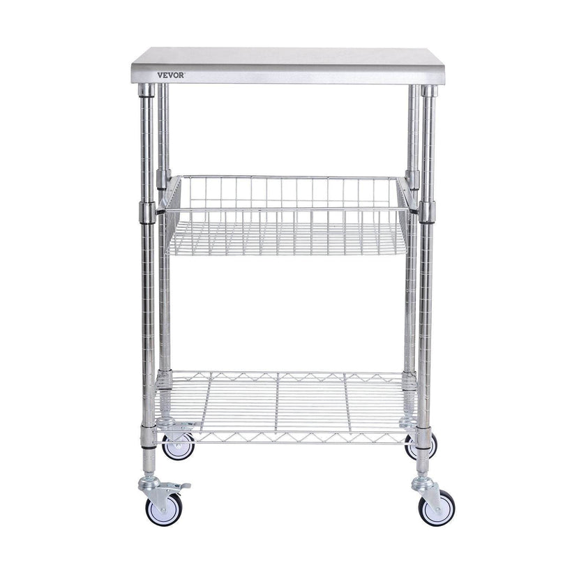 VEVOR 3-Tier Workbench Utility Cart for Kitchen Office
