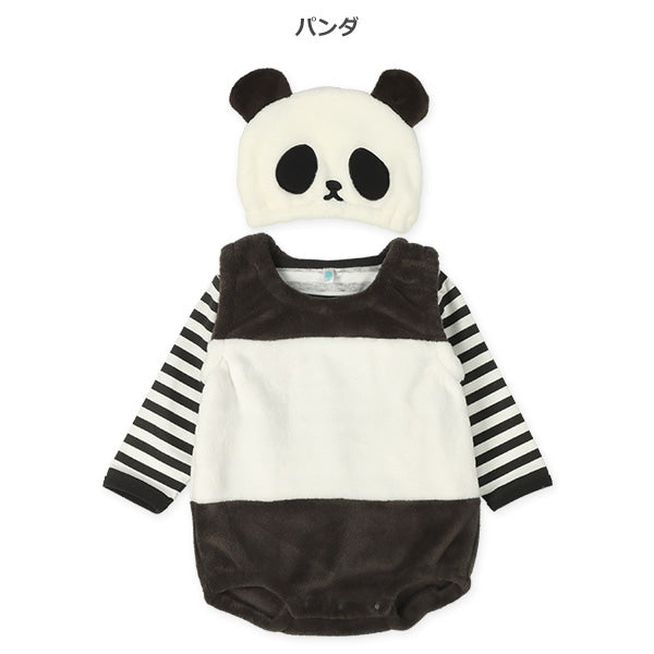 西松屋 ELFINDOLL 帽子付きパンダ・ハチTシャツ＆ロンパースなりきり着ぐるみセット 正規品